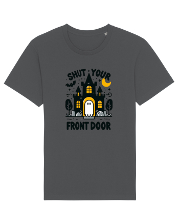 Shut your front door - cute yellow  ghost Anthracite