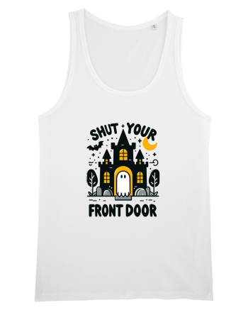Shut your front door - cute yellow  ghost White