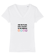 Am un plan dar e secret și nu merge Tricou mânecă scurtă guler V Damă Evoker