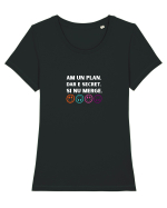 Am un plan dar e secret și nu merge Tricou mânecă scurtă guler larg fitted Damă Expresser