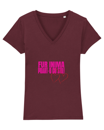 Fur inima, poart-o cu stil Burgundy