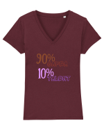 90% Cafea, 10%talent Tricou mânecă scurtă guler V Damă Evoker