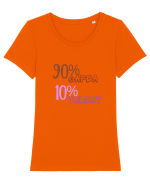 90% Cafea, 10%talent Tricou mânecă scurtă guler larg fitted Damă Expresser