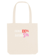 Energie 100%,Baterie  5% Sacoșă textilă
