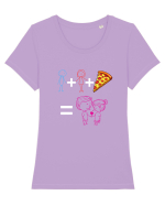 Tu+eu+pizza=love Tricou mânecă scurtă guler larg fitted Damă Expresser