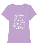 Go hug yourself - White cat style Tricou mânecă scurtă guler larg fitted Damă Expresser