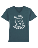 Go hug yourself - White cat style Tricou mânecă scurtă guler V Bărbat Presenter
