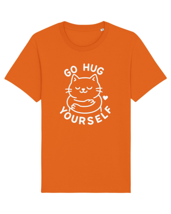 Go hug yourself - White cat style Bright Orange