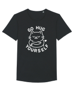 Go hug yourself - White cat style Tricou mânecă scurtă guler larg Bărbat Skater
