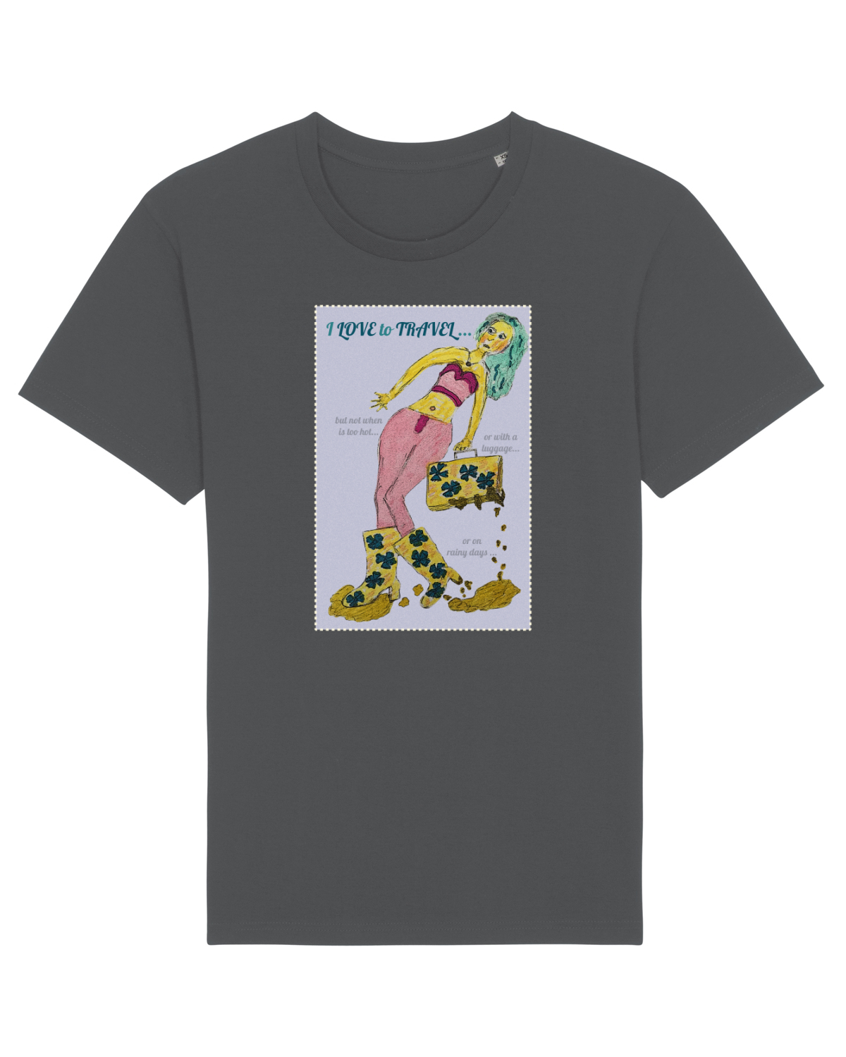 Tricou mânecă scurtă Unisex Rocker Anthracite