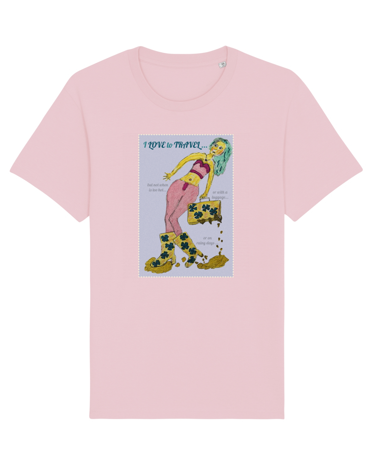 Tricou mânecă scurtă Unisex Rocker Cotton Pink