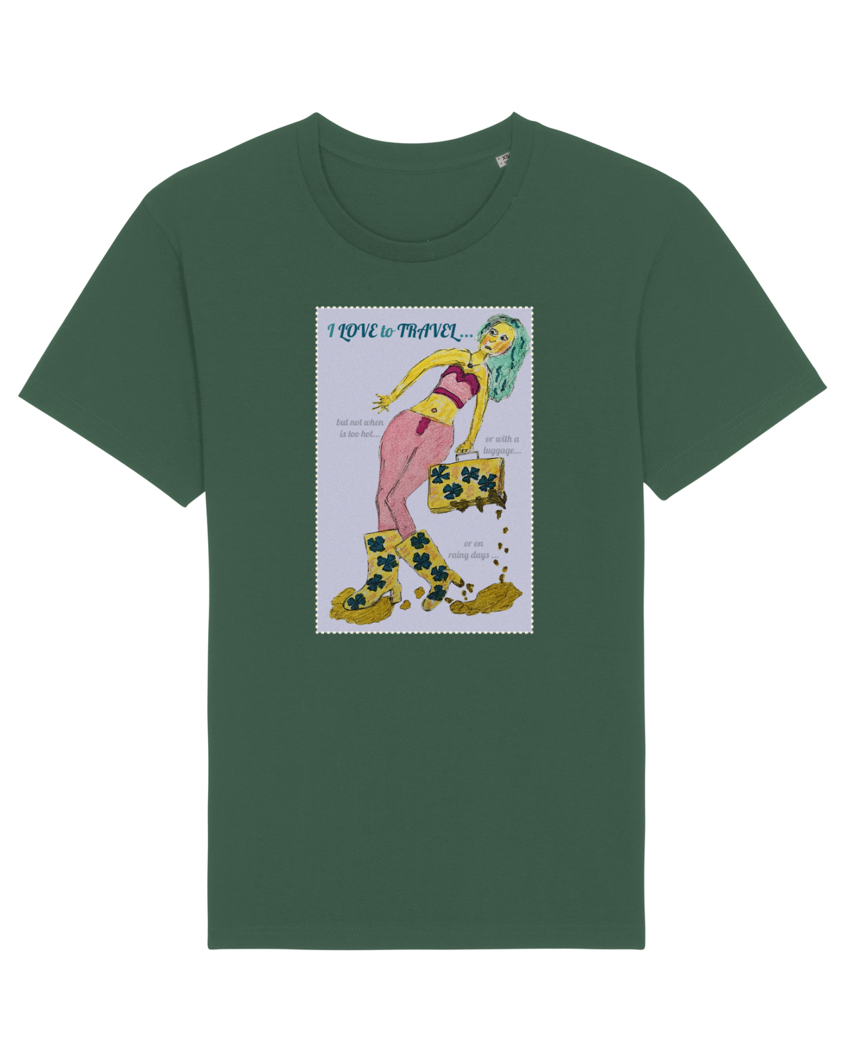 Tricou mânecă scurtă Unisex Rocker Bottle Green