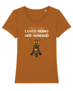 Riding with Husband Tricou mânecă scurtă guler larg fitted Damă Expresser
