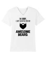 Awesome Beard Tricou mânecă scurtă guler V Bărbat Presenter