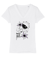 The king skull Tricou mânecă scurtă guler V Damă Evoker