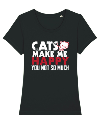 Cats make me happy Black