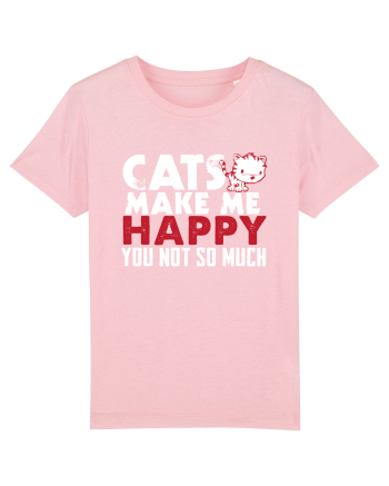 Cats make me happy Cotton Pink
