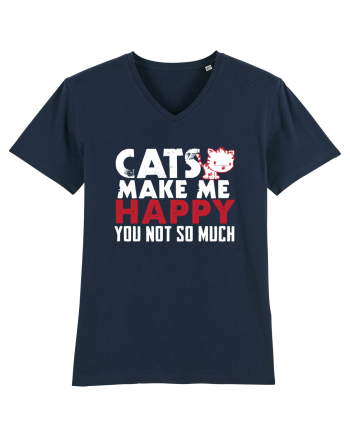 Cats make me happy French Navy