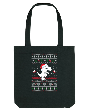 Funny Christmas T-rex Black