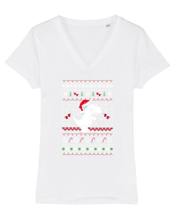 Funny Christmas T-rex White