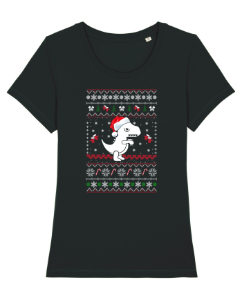 Funny Christmas T-rex Black