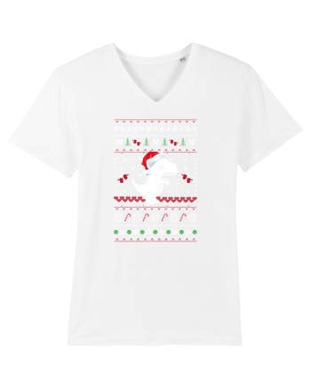 Funny Christmas T-rex White