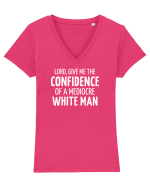 Confidence of a mediocre white man Tricou mânecă scurtă guler V Damă Evoker