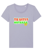 Te uiți? Notează  Tricou mânecă scurtă guler larg fitted Damă Expresser