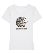 ARICI 5 - KEEP CALM AND HUG A HEDGEHOG Tricou mânecă scurtă guler larg fitted Damă Expresser