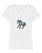 CAL IN ALERGARE - GALOP 1 Tricou mânecă scurtă guler V Damă Evoker