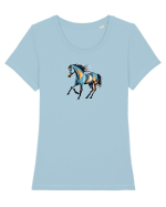 CAL IN ALERGARE - GALOP 1 Tricou mânecă scurtă guler larg fitted Damă Expresser