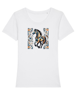 CAL IN ALERGARE - GALOP 2 Tricou mânecă scurtă guler larg fitted Damă Expresser