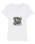 CAL IN ALERGARE - TRAP - BORN TO BE FREE Tricou mânecă scurtă guler V Damă Evoker