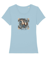 CAL IN ALERGARE - TRAP - BORN TO BE FREE Tricou mânecă scurtă guler larg fitted Damă Expresser