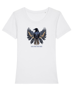 CORB IN ZBOR 7 - DARK WING, BRIGHT MIND Tricou mânecă scurtă guler larg fitted Damă Expresser