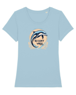 DELFIN  3 - SARIND DIN APA - EU SUNT VALUL Tricou mânecă scurtă guler larg fitted Damă Expresser