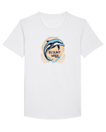 DELFIN  3 - SARIND DIN APA - EU SUNT VALUL Tricou mânecă scurtă guler larg Bărbat Skater