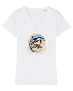 DELFIN  4 - MAKE A SPLASH Tricou mânecă scurtă guler V Damă Evoker