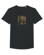 ELEFANT 1 - STIL TATUAJ HENNA  Tricou mânecă scurtă guler larg Bărbat Skater