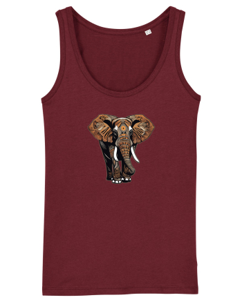 ELEFANT 2 - AFRICAN  -  TRIBAL Burgundy