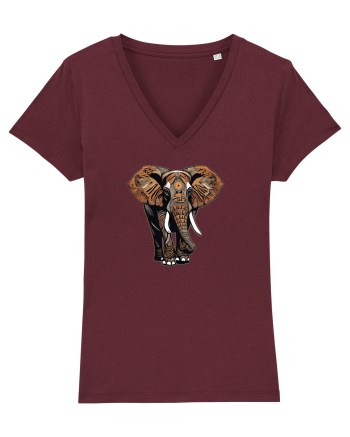 ELEFANT 2 - AFRICAN  -  TRIBAL Burgundy