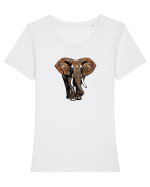ELEFANT 2 - AFRICAN  -  TRIBAL Tricou mânecă scurtă guler larg fitted Damă Expresser
