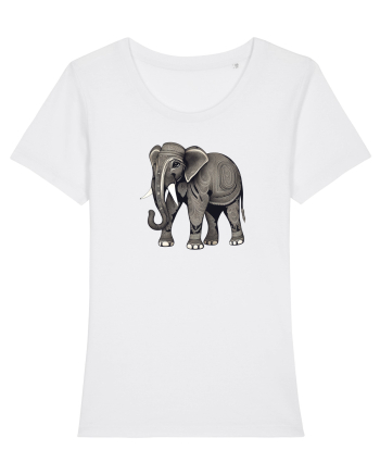 ELEFANT 3 -  INDIAN -  TRIBAL White