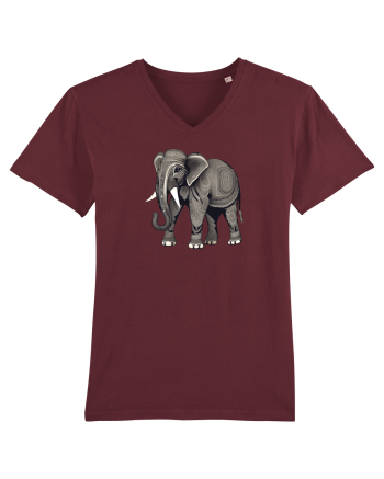 ELEFANT 3 -  INDIAN -  TRIBAL Burgundy