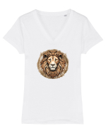 LEU 3 - REGELE JUNGLEI Tricou mânecă scurtă guler V Damă Evoker