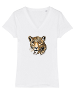 LEOPARD 1 Tricou mânecă scurtă guler V Damă Evoker