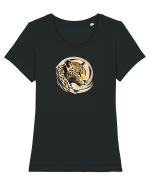 LEOPARD 2 Tricou mânecă scurtă guler larg fitted Damă Expresser