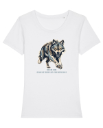 LUP 6 -  WALK LIKE A KING, OR WALK LIKE  U DON`T GIVE A F* WHO THE KING IS Tricou mânecă scurtă guler larg fitted Damă Expresser