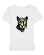 PANTERA NEAGRA 1 Tricou mânecă scurtă guler larg fitted Damă Expresser