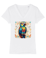 PAPAGAL 1 Tricou mânecă scurtă guler V Damă Evoker